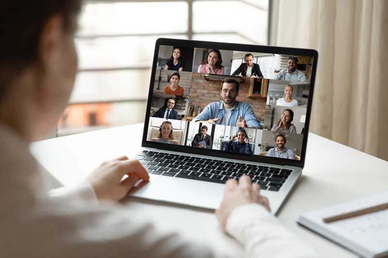 Image of a person participating in a remote, instructor -led course at BTech.