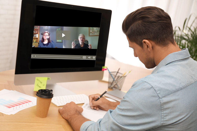 Man Watching Foundational Self Paced Online Training Course